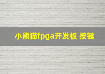 小熊猫fpga开发板 按键